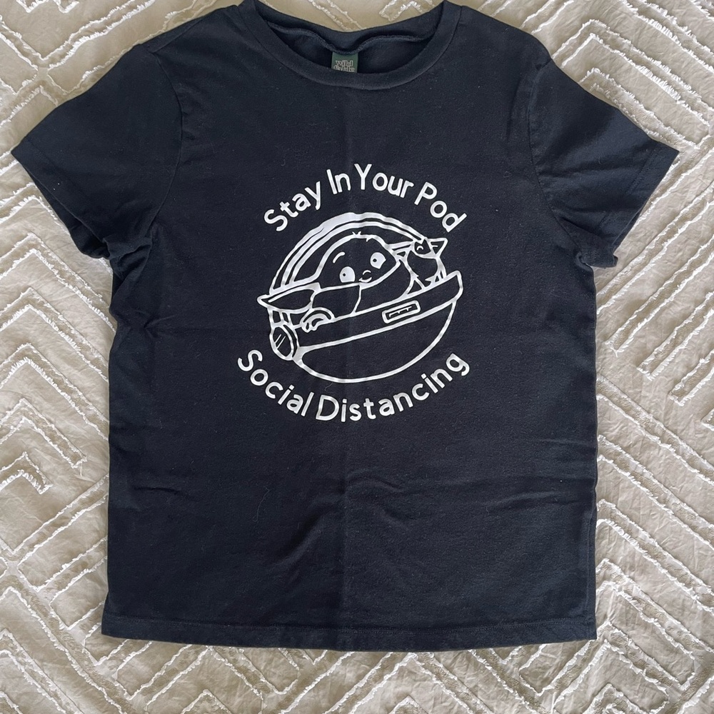 Wild Fable Black and White Short Sleeve Tee - Social Distancing - Throwback